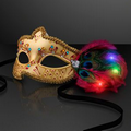 Mardi Gras Masks with LED Light Up Feathers